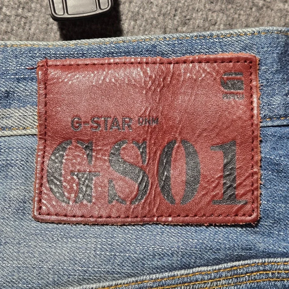 G Star Raw Jeans Mens 37 x 32 New Radar Tapered Faded Whiskered Denim Button Fly
